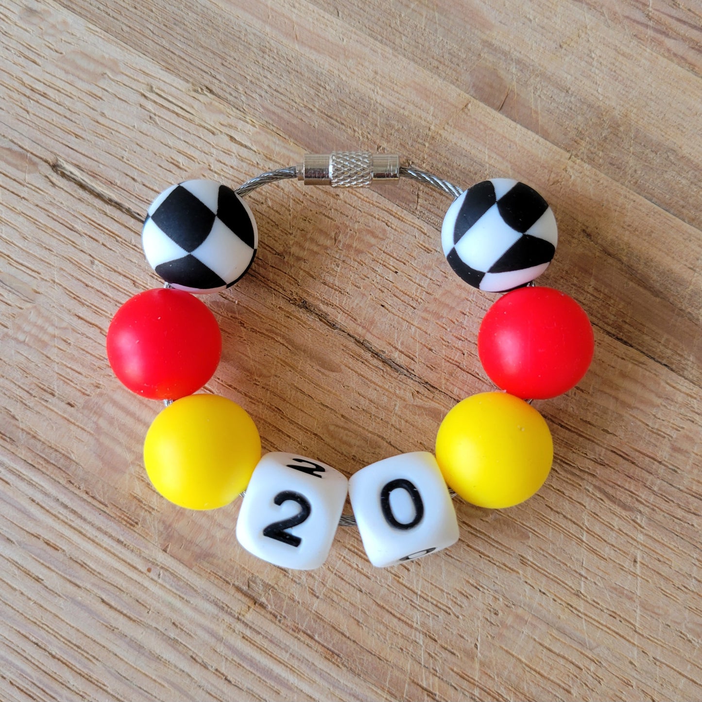 Custom Color Letter Number Silicone Bead Tumbler Charm
