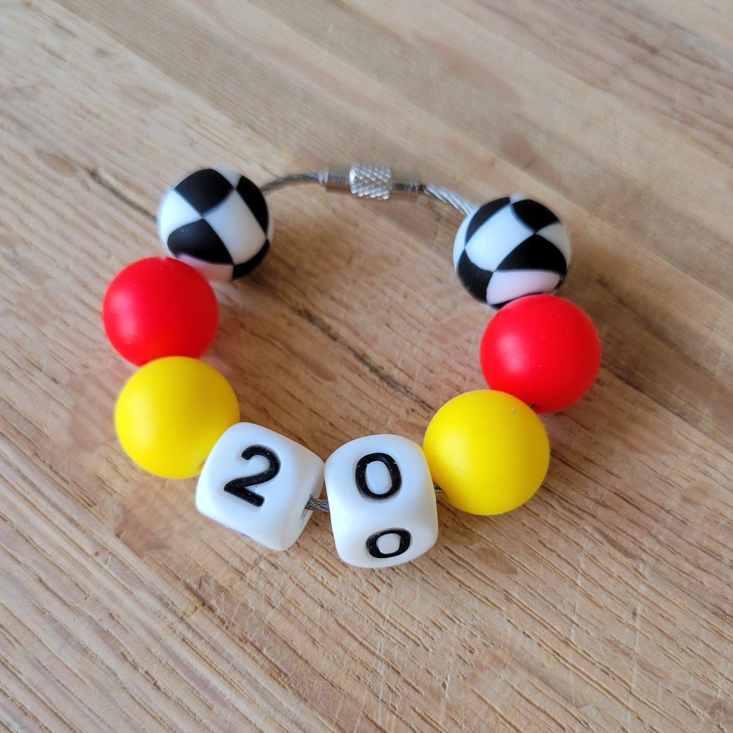 Custom Color Letter Number Silicone Bead Tumbler Charm