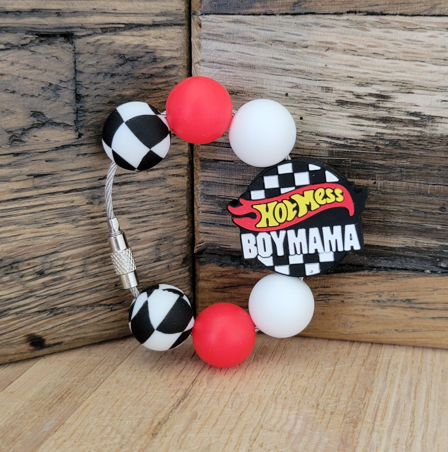 Custom Color Letter Number Silicone Bead Tumbler Charm