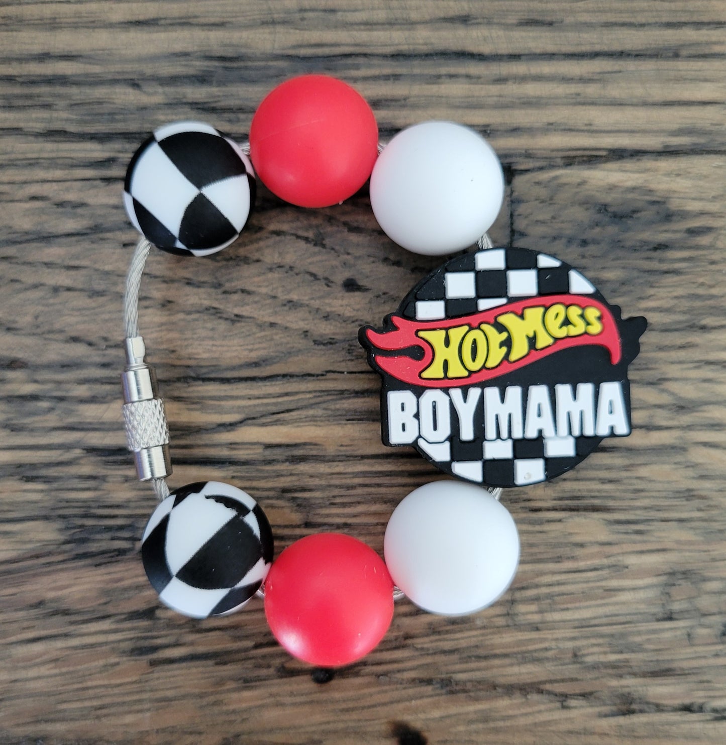 Custom Color Letter Number Silicone Bead Tumbler Charm