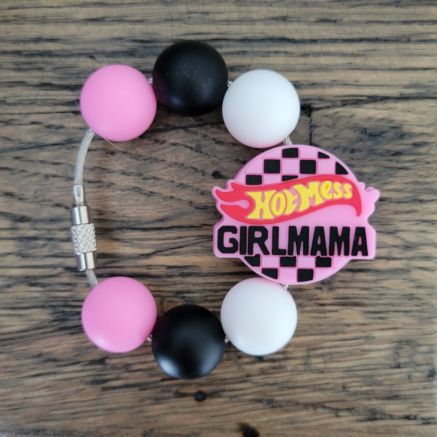 Custom Color Letter Number Silicone Bead Tumbler Charm