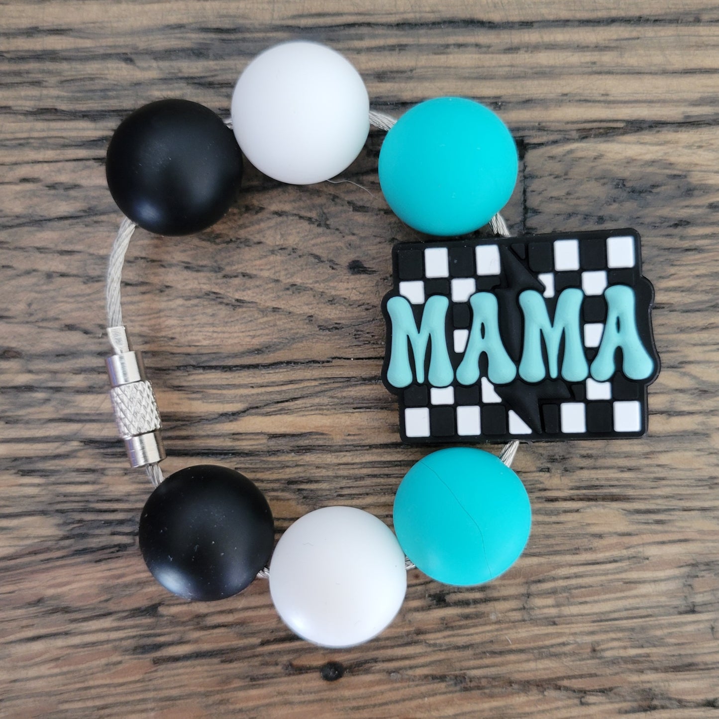 Custom Color Letter Number Silicone Bead Tumbler Charm
