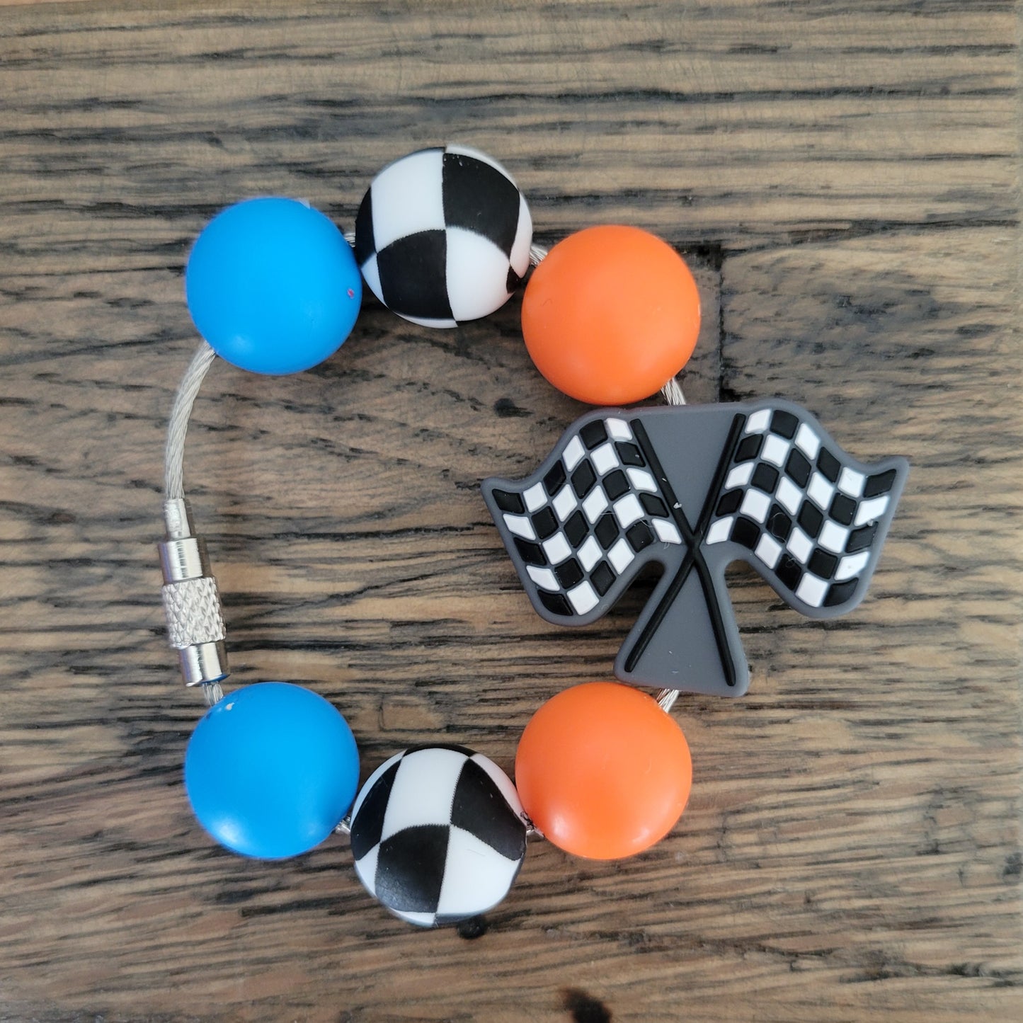 Custom Color Letter Number Silicone Bead Tumbler Charm