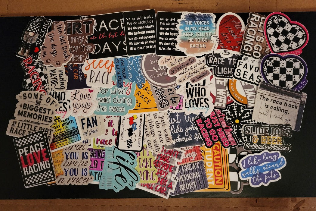 4 Left Turns 51 racing sticker selection.