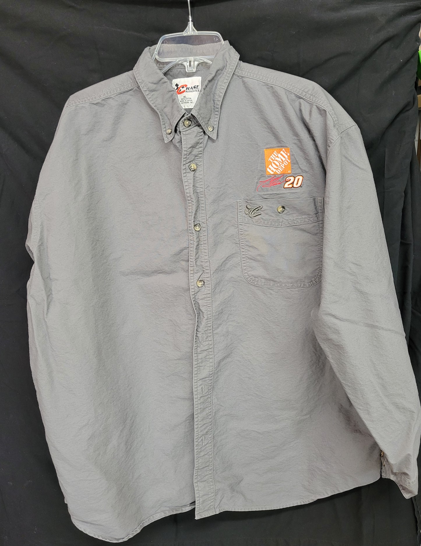 Vintage Tony Stewart Home Depot Racing Long-Sleeved Button Down Shirt