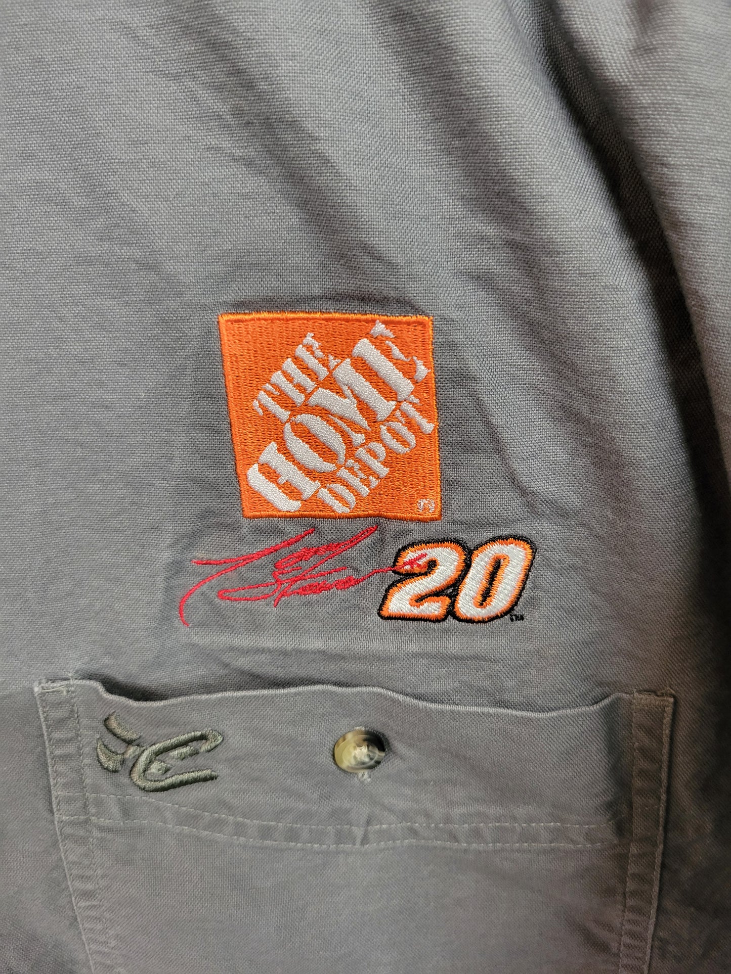 Vintage Tony Stewart Home Depot Racing Long-Sleeved Button Down Shirt