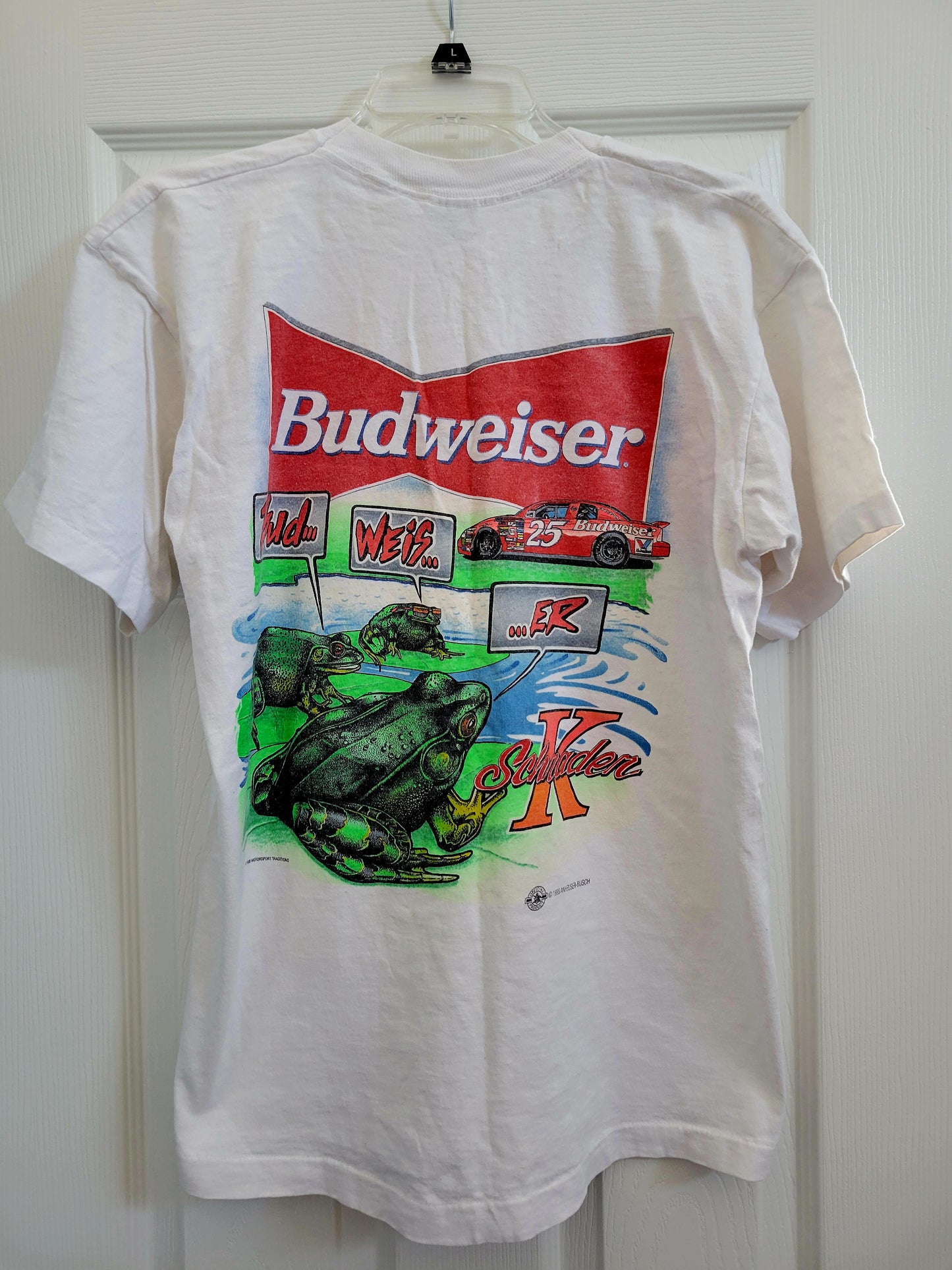 Vintage Short-Sleeved Ken Schrader Budweiser T-Shirt