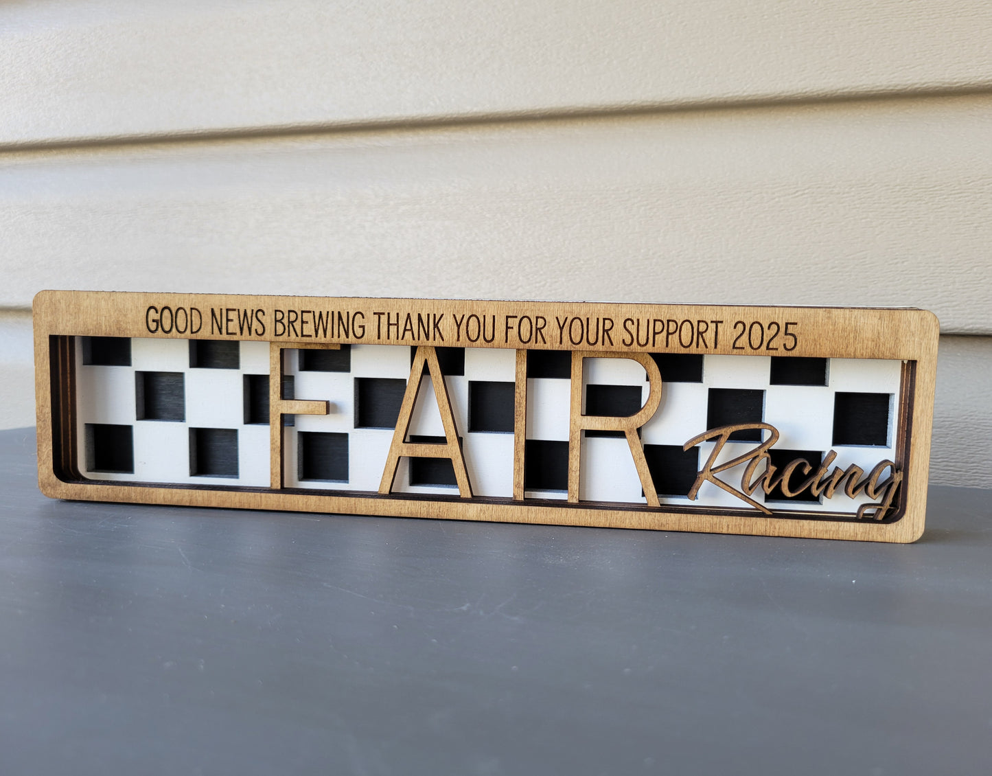 Custom Personalized Five Layer Stacked Wood Sign