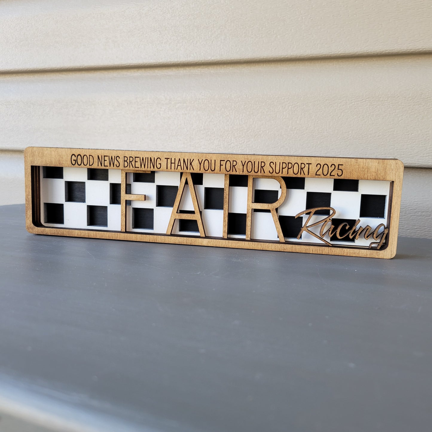 Custom Personalized Five Layer Stacked Wood Sign