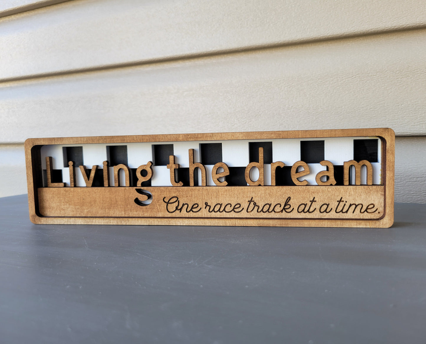 Living the Dream Stacked Wood Sign