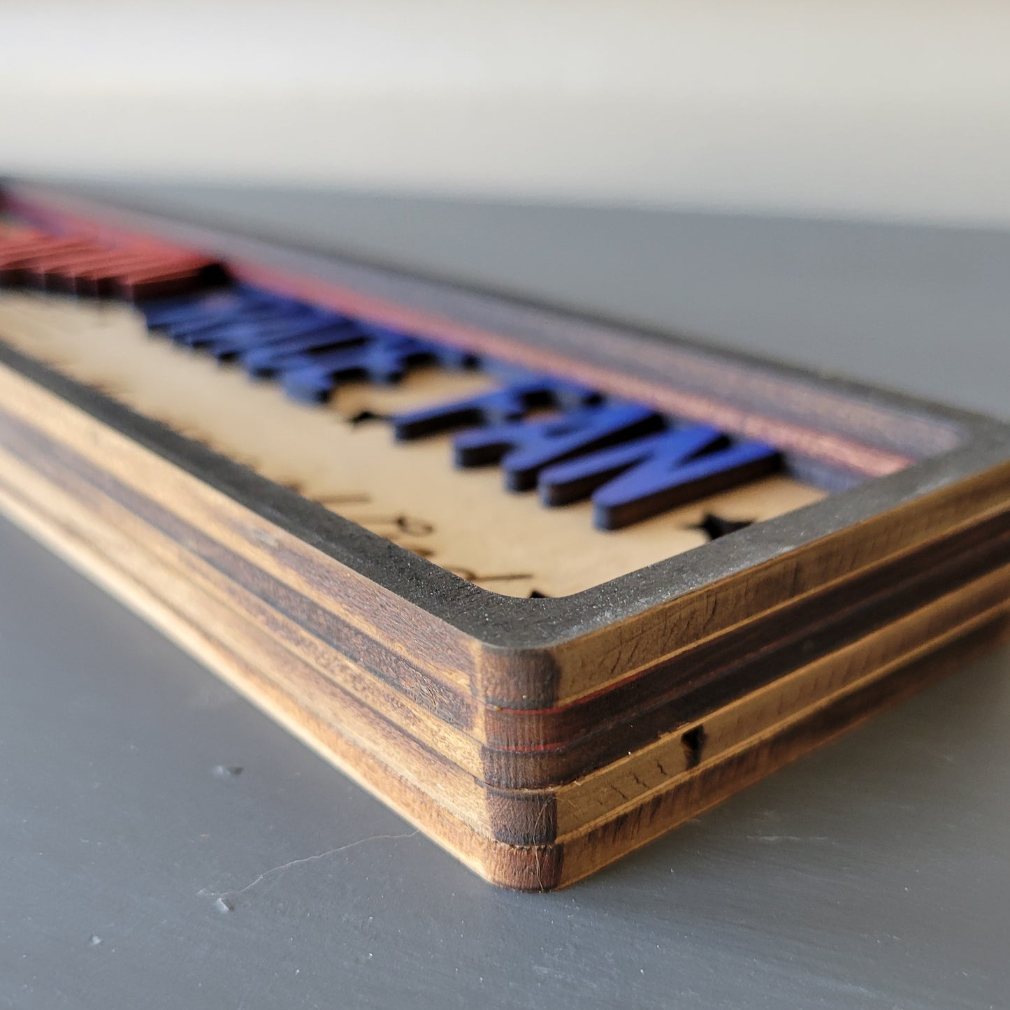 Custom Personalized Five Layer Stacked Wood Sign