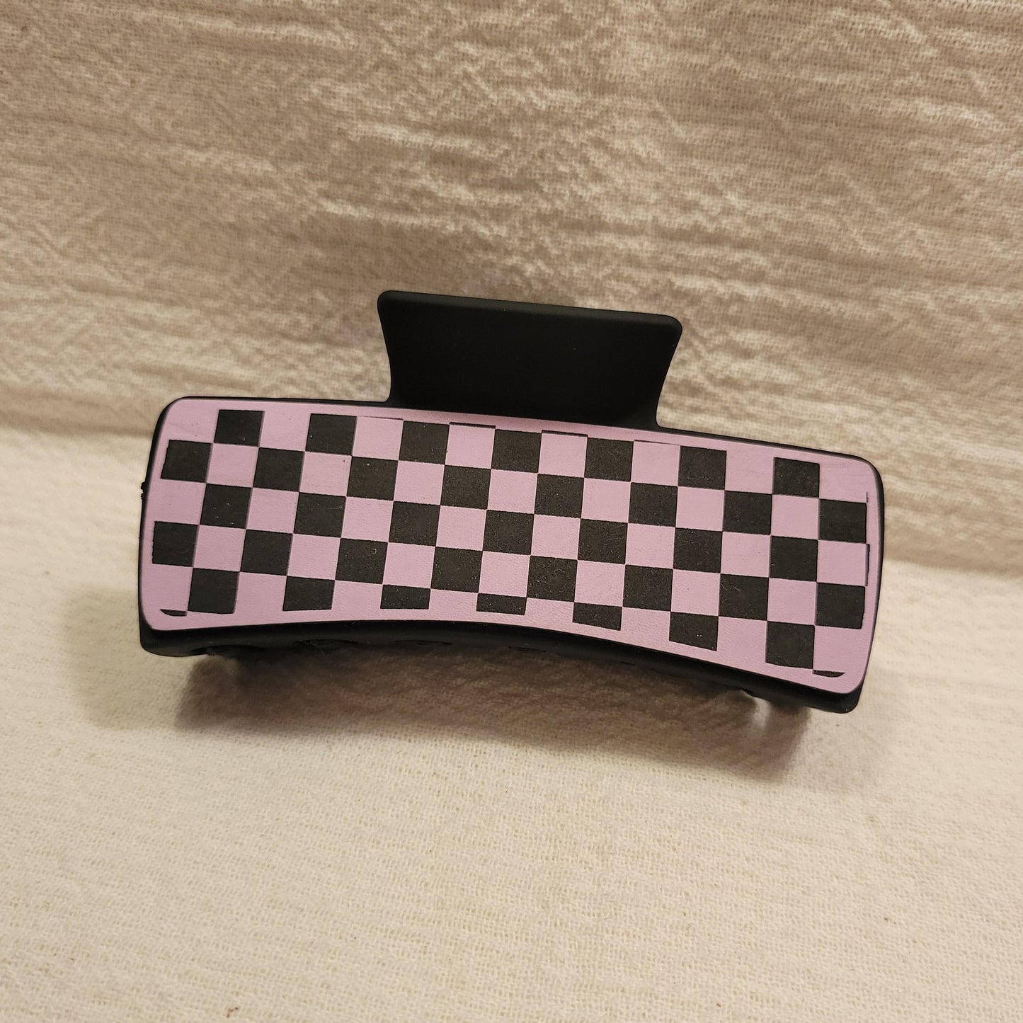 LARGE Checkered Hair Claw Clip