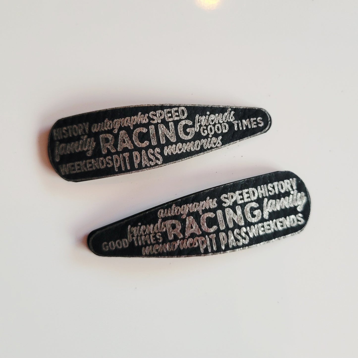 Race Words Barrettes