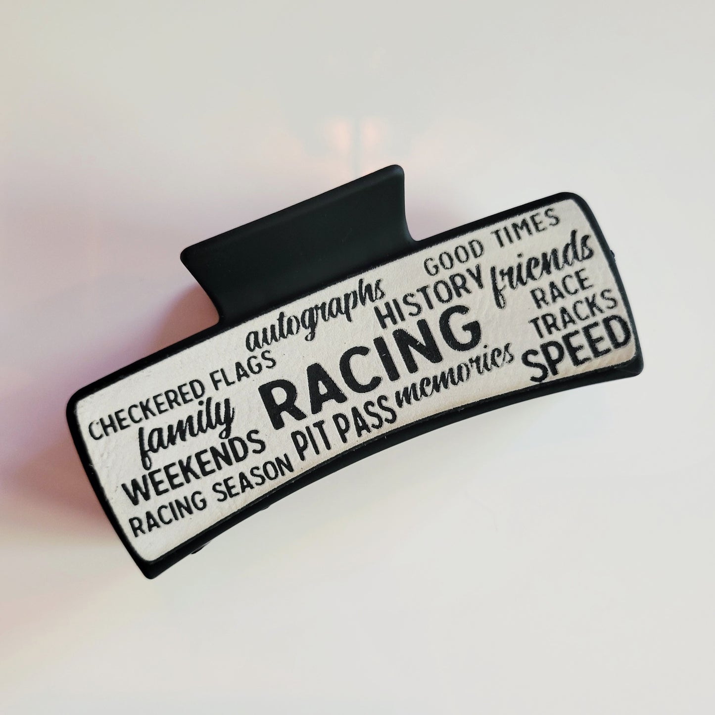 LARGE Race Words Hair Claw Clip