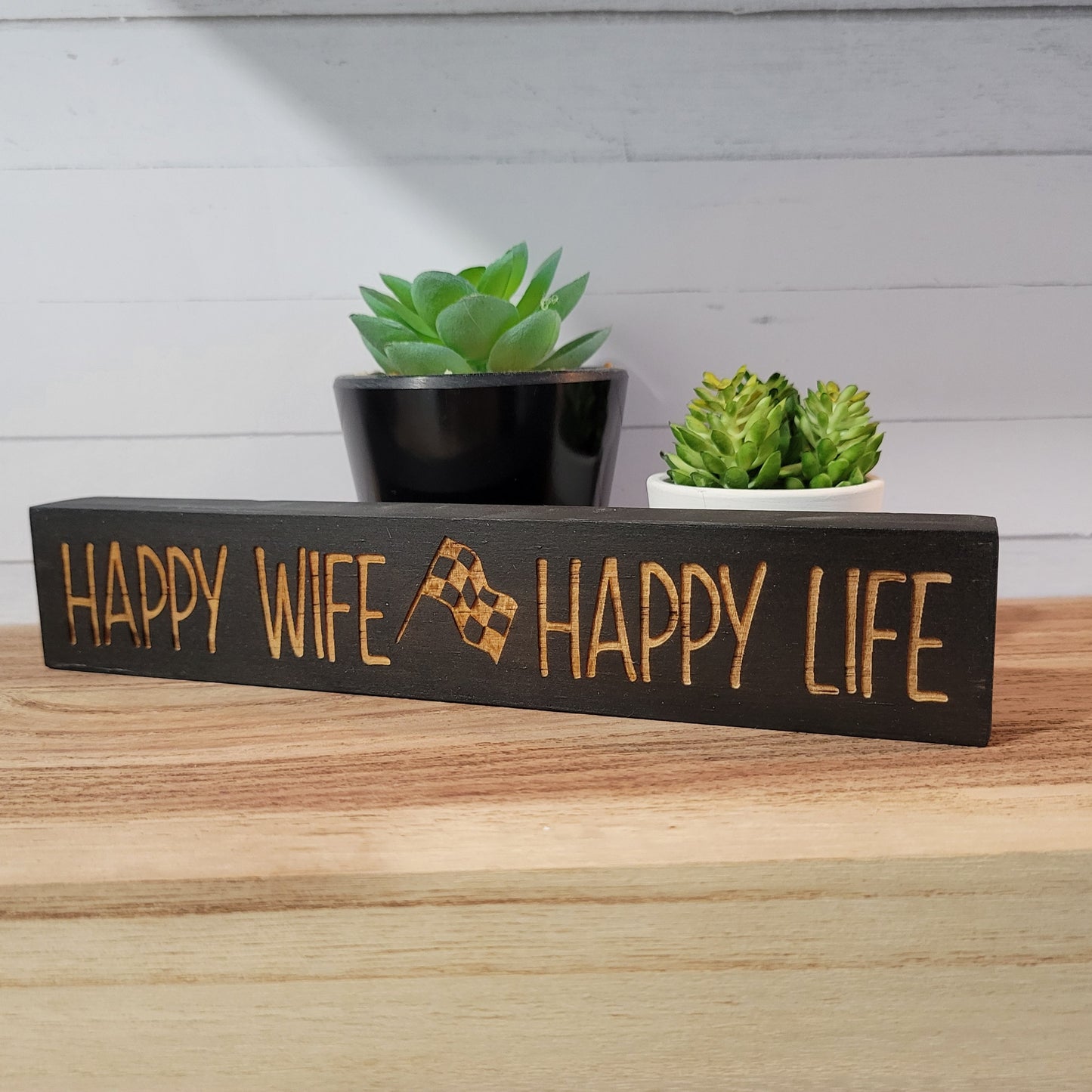 Tiny Wood Block Laser Engraved Racing Signs