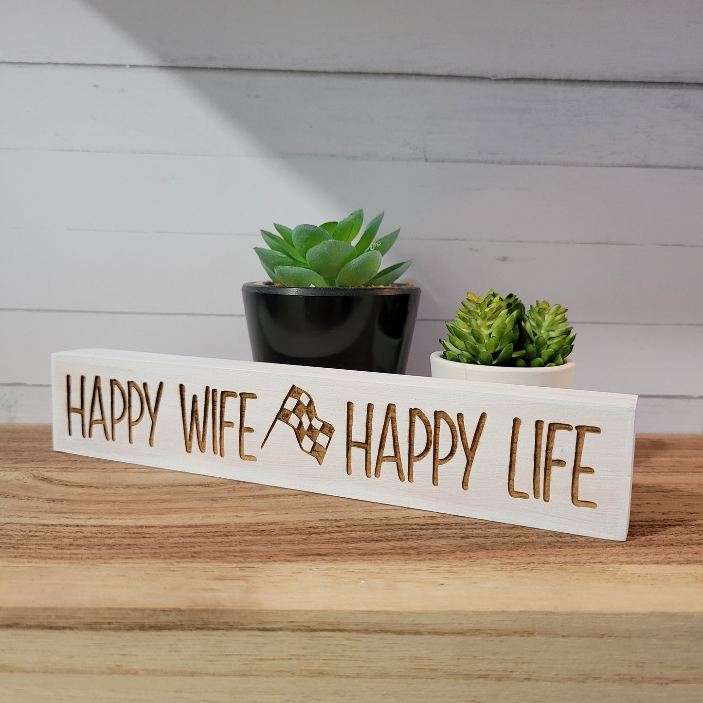 Tiny Wood Block Laser Engraved Racing Signs