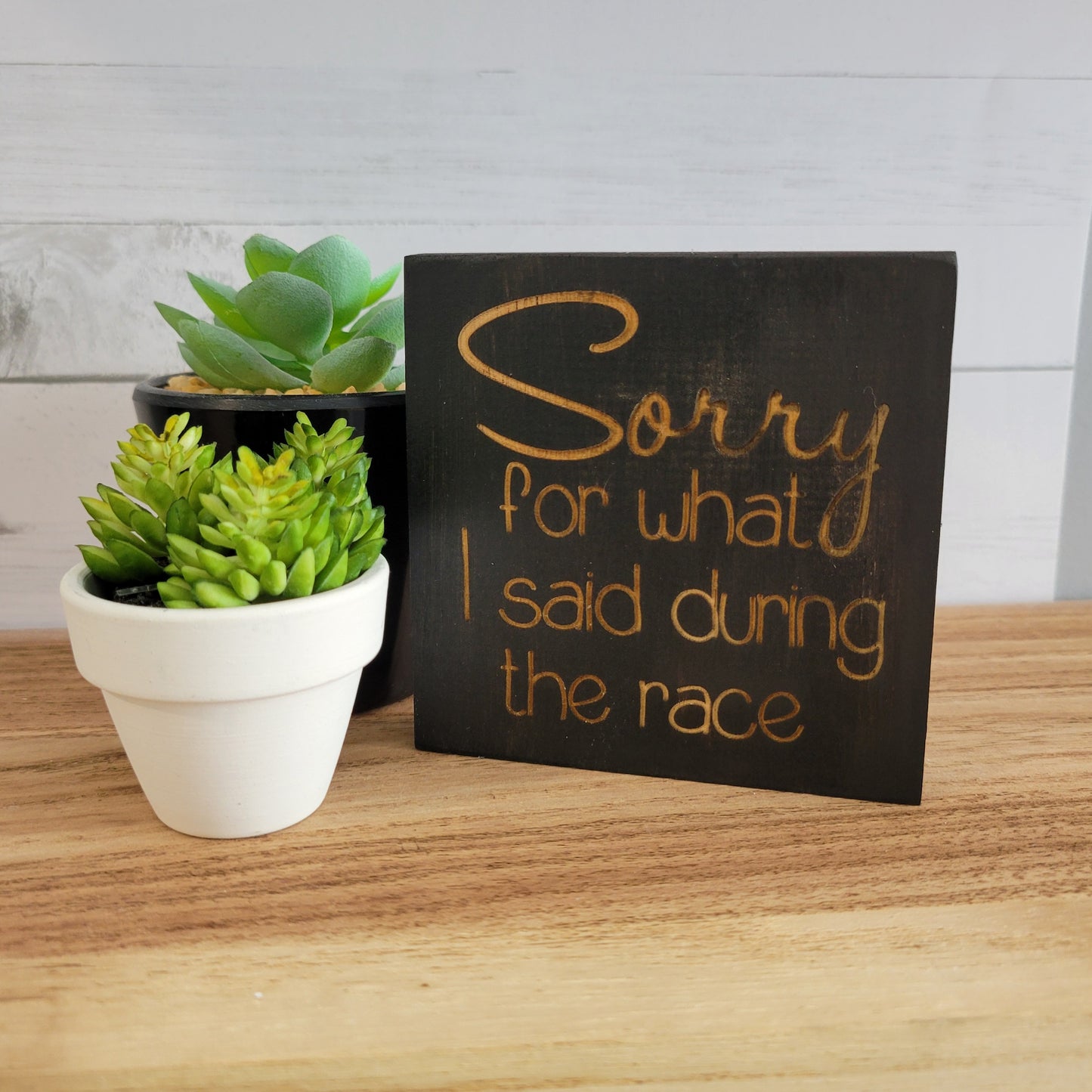 Sorry for What I Said Laser Engraved Mini Wood Sign