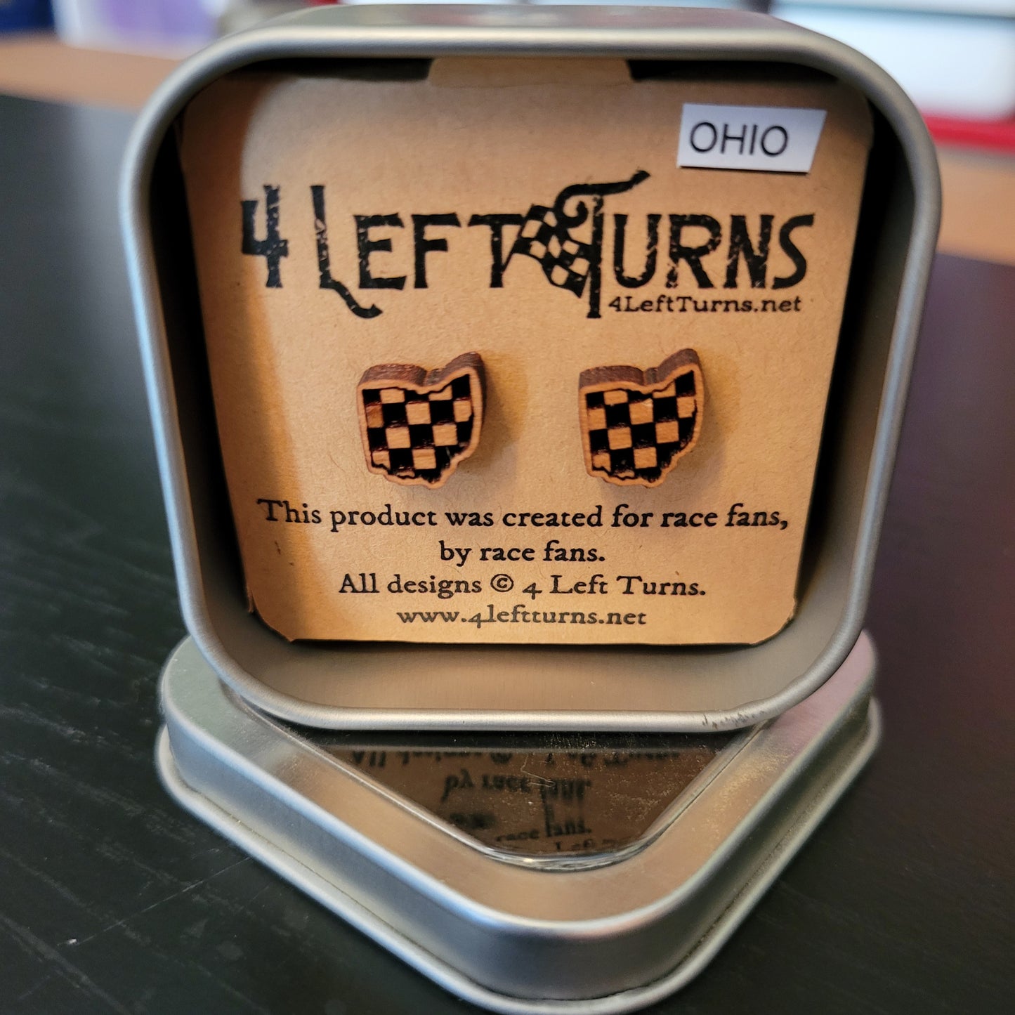 Checkered State Pierced Post Earrings