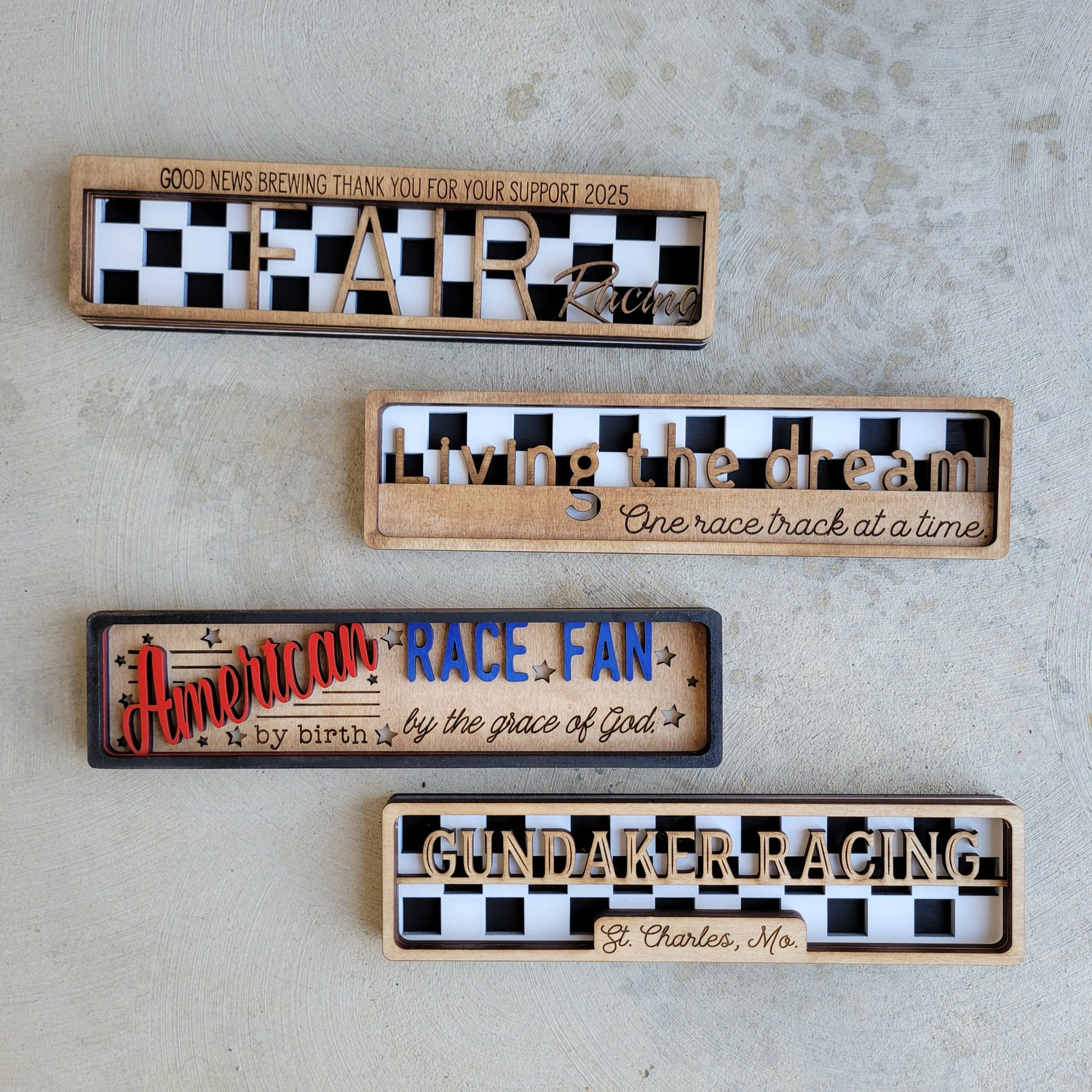 Lasered Stacker Signs
