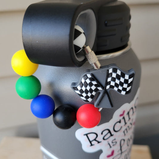 Silicone bead tumbler charm.