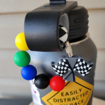 Silicone bead tumbler charm.