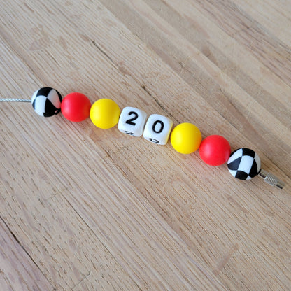 Custom Color Letter Number Silicone Bead Tumbler Charm