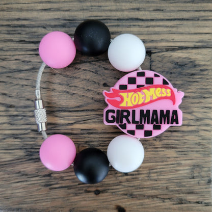 Custom Color Letter Number Silicone Bead Tumbler Charm