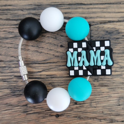 Custom Color Letter Number Silicone Bead Tumbler Charm