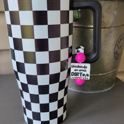 Custom Color Letter Number Silicone Bead Tumbler Charm