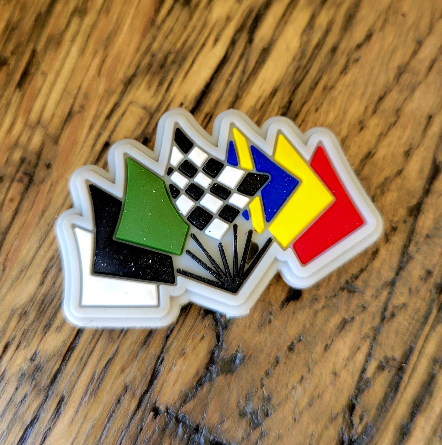 Racing Flag Colors Silicone Bead Tumbler Charm