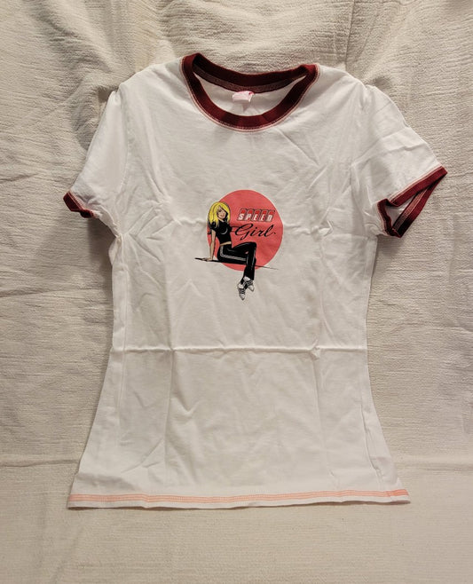 SPEED TV Racing SPEED Girl ringer t-shirt for sale by 4 Left Turns.