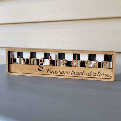 Living the Dream Stacked Wood Sign