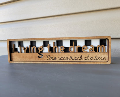Living the Dream Stacked Wood Sign
