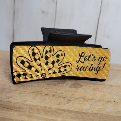 LARGE Let's Go Racing Daisy Hair Claw Clip