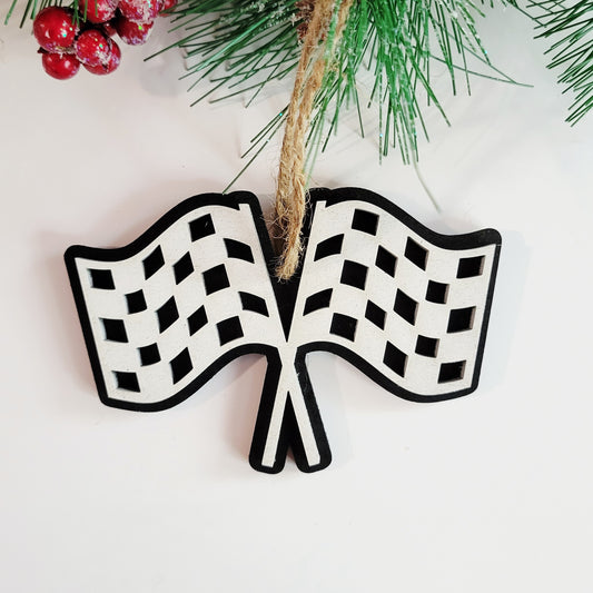 Checkered Flag Christmas Ornament