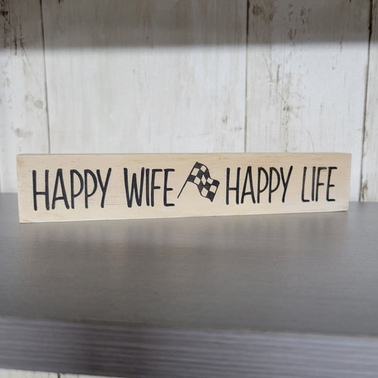 Happy Wife Happy Life Wood Sign