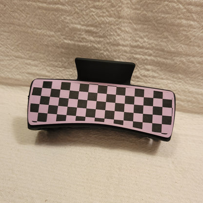 LARGE Checkered Hair Claw Clip