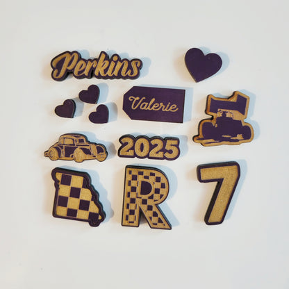 Additional Drop-in Charms for Customized Racing Christmas Ornament
