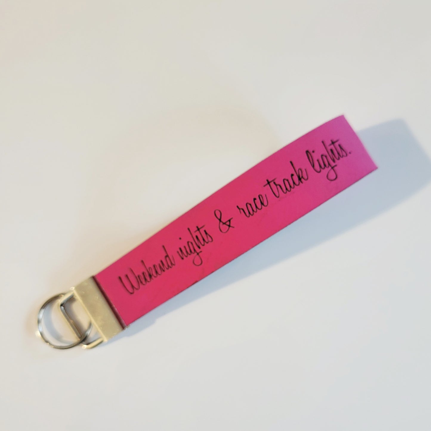 Engraved Leatherette Wristlet Key Fob