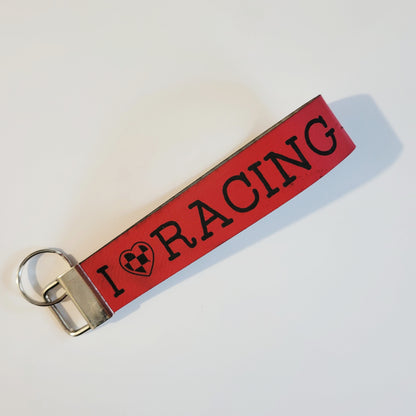 Engraved Leatherette Wristlet Key Fob