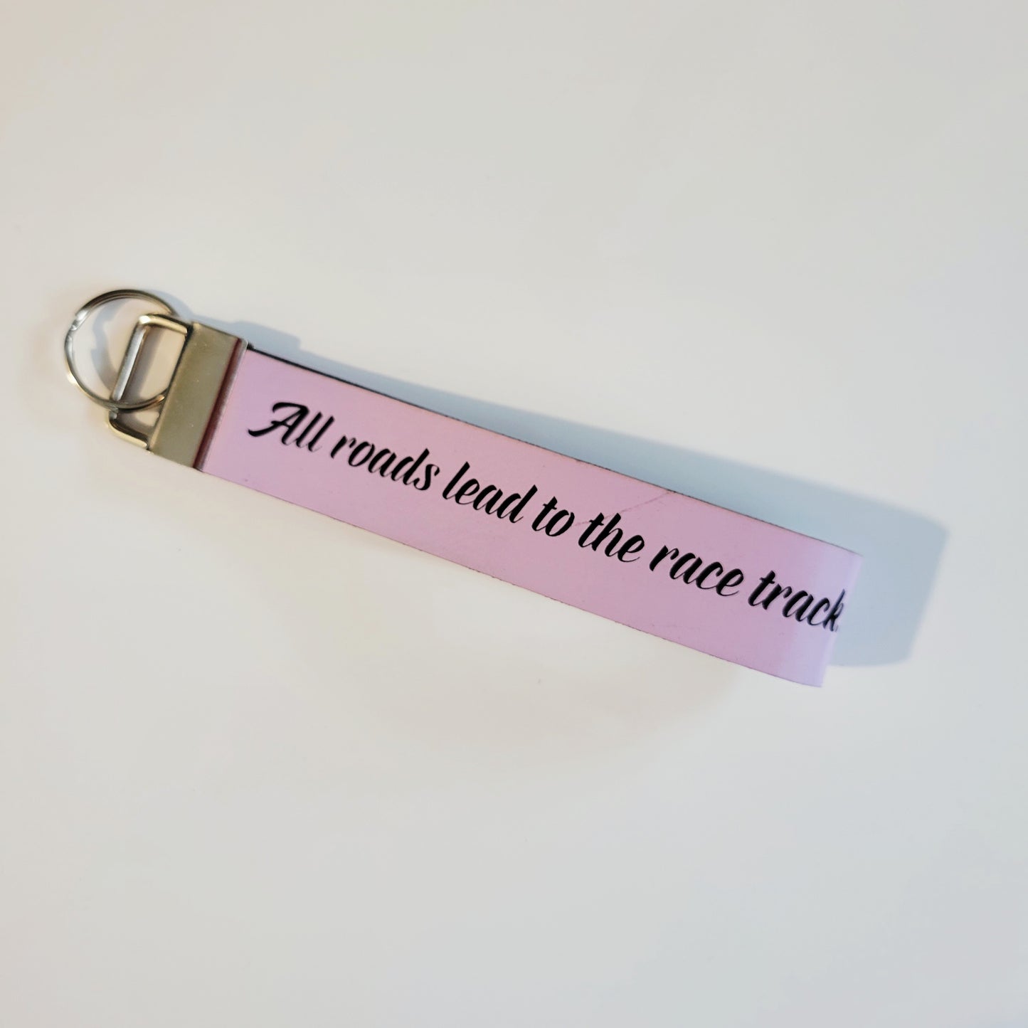Engraved Leatherette Wristlet Key Fob