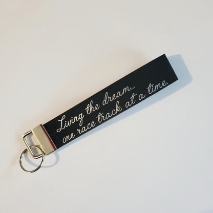 Engraved Leatherette Wristlet Key Fob