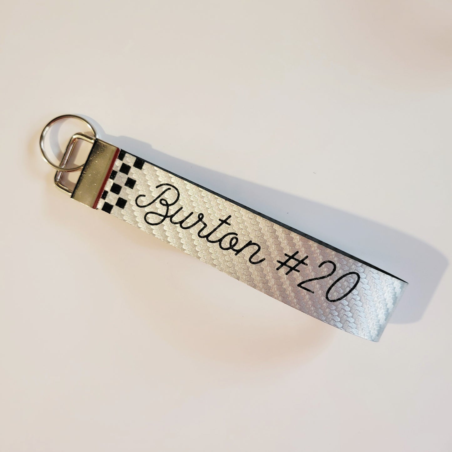 Personalized Custom Engraved Leatherette Wristlet Key Fob