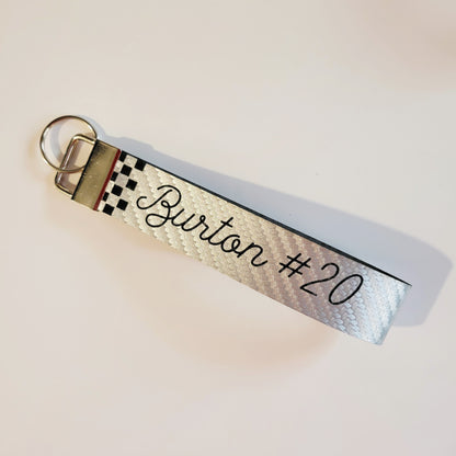 Personalized Custom Engraved Leatherette Wristlet Key Fob