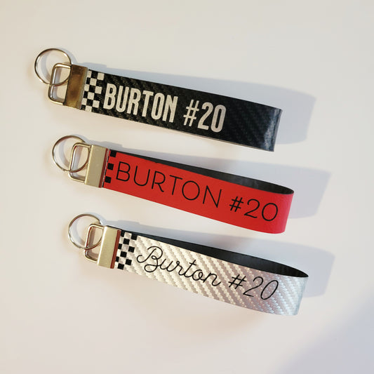 Personalized Custom Engraved Leatherette Wristlet Key Fob