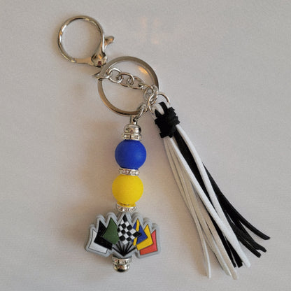Fancy Large Bead Key Ring Fobs
