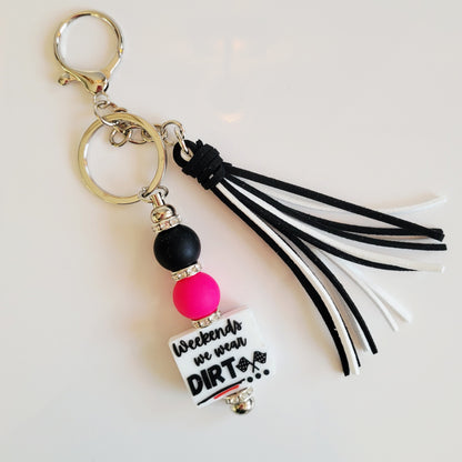Fancy Large Bead Key Ring Fobs