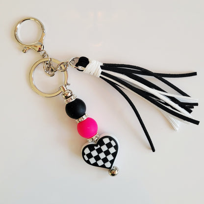Fancy Large Bead Key Ring Fobs