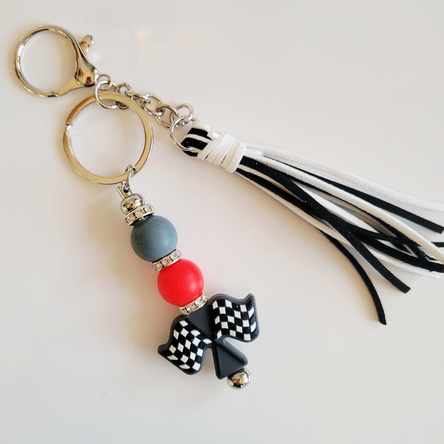 Fancy Large Bead Key Ring Fobs