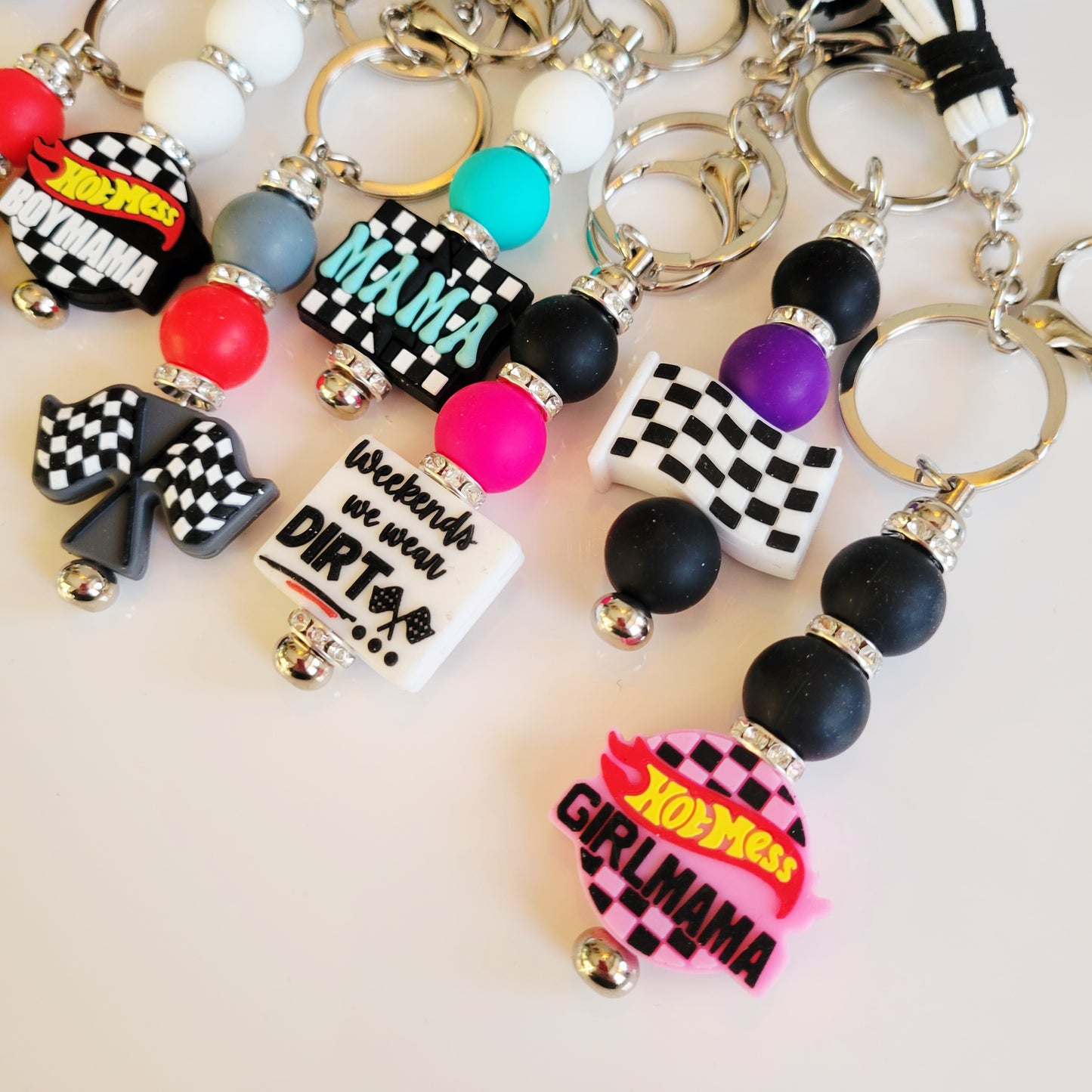 Fancy Large Bead Key Ring Fobs